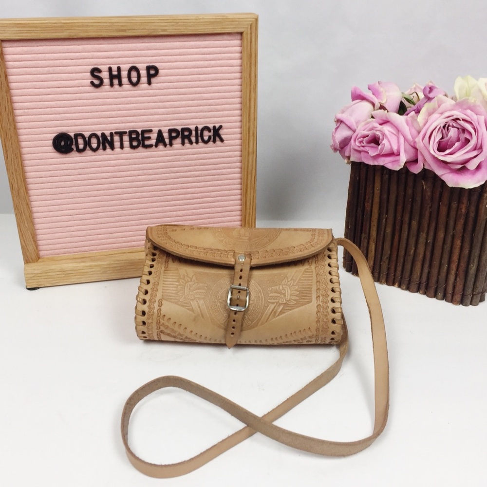 Small Nude Leather Purse from Mexico
